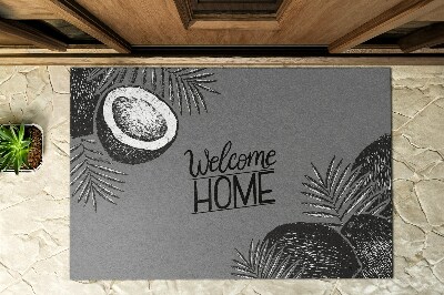 Deurmat voor buiten Welkom thuis tropisch