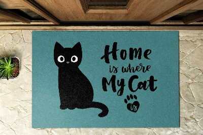 Buiten deurmat Kat in huis