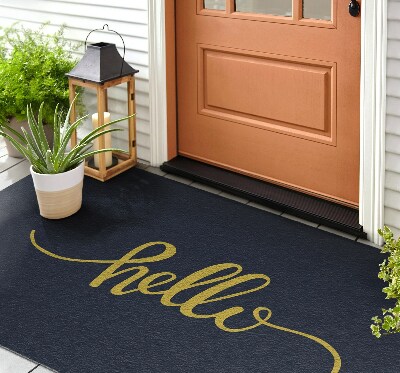 Deurmat voor buiten Met het opschrift Hallo