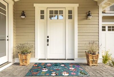 Deurmat De Kerstman en de sneeuwpop