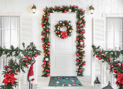 Deurmat De Kerstman en de sneeuwpop