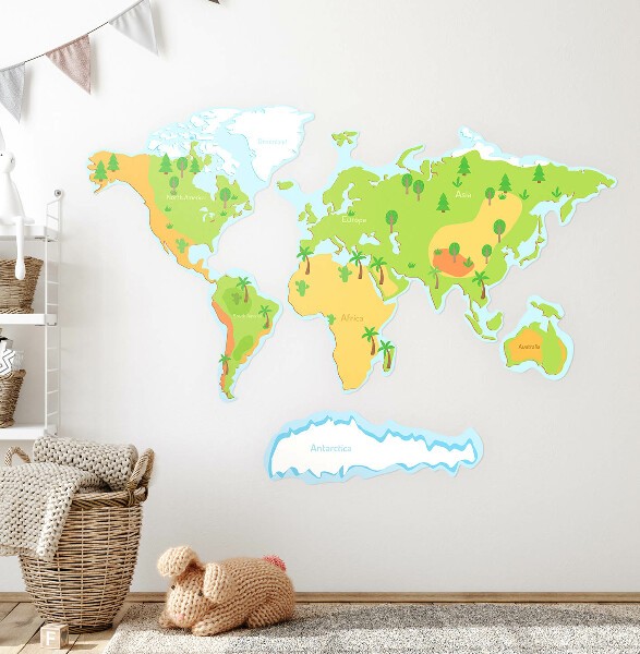 Muurstickers met kaarten voor de kinderkamer 