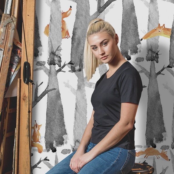 Fotobehang met vossen – warme en sfeervolle muurdecoratie 