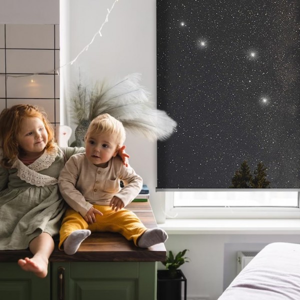 Rolgordijnen met kosmische patronen: Reis door de Melkweg 