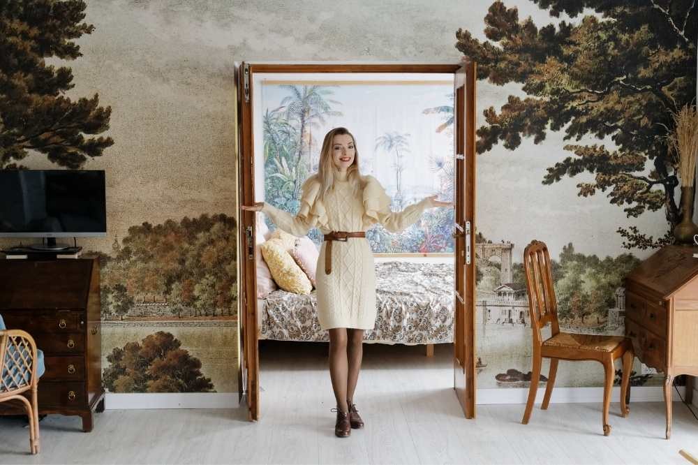 behang voor één muur voor de woonkamer