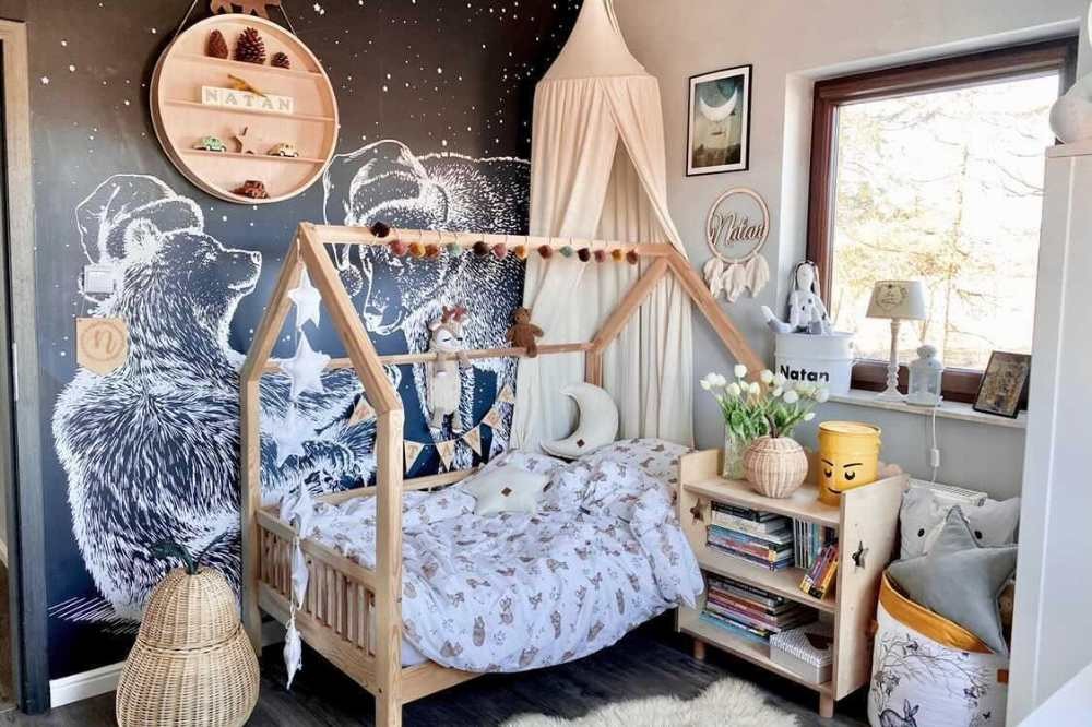 behang voor één muur voor een jongenskamer