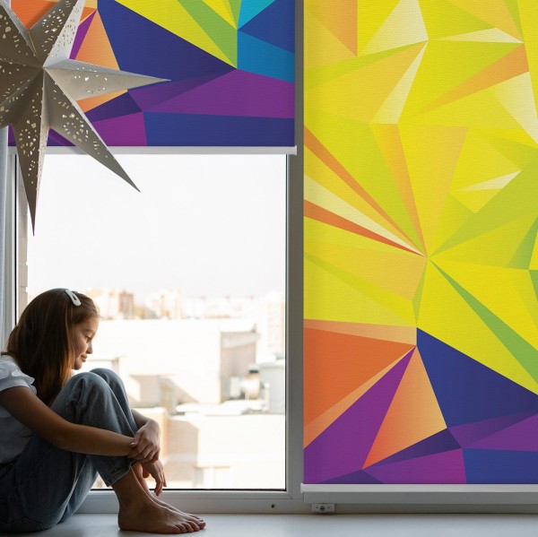 Rolgordijnen met geometrische patronen 