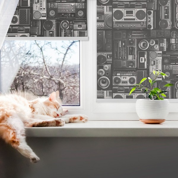 Rolgordijnen met muzieknoten en instrumenten motief 